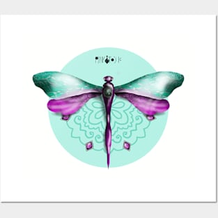 Dragonfly Pink&Toxic Posters and Art